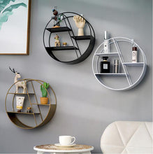 Load image into Gallery viewer, Nordic Style Metal Decorative Shelf round Hexagon storage holder rack Shelves Home wall Decoration Potted ornament holder rack
