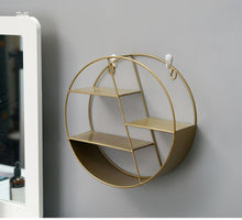 Load image into Gallery viewer, Nordic Style Metal Decorative Shelf round Hexagon storage holder rack Shelves Home wall Decoration Potted ornament holder rack
