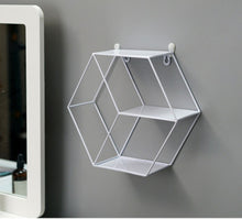 Load image into Gallery viewer, Nordic Style Metal Decorative Shelf round Hexagon storage holder rack Shelves Home wall Decoration Potted ornament holder rack
