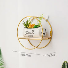Load image into Gallery viewer, Nordic Style Metal Decorative Shelf round Hexagon storage holder rack Shelves Home wall Decoration Potted ornament holder rack
